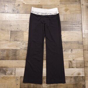 Lululemon Astro Pants Black White Foldover Waistband Women's Size 8 Black